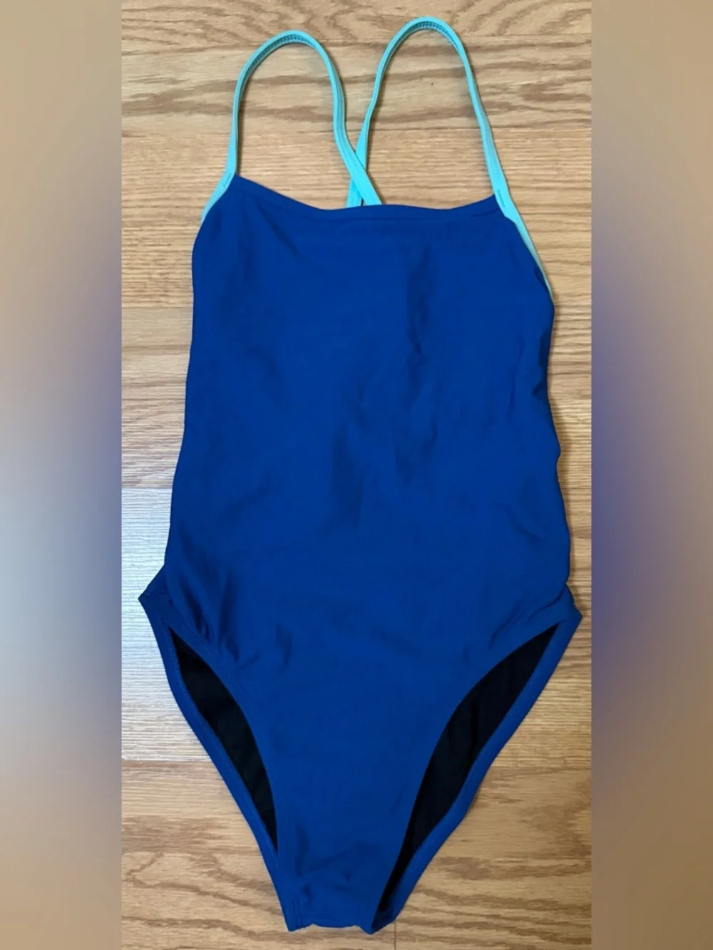 Jolyn -Dayno II   30 Classic Blue One-Piece Swimsuit with tie back Aqua Straps